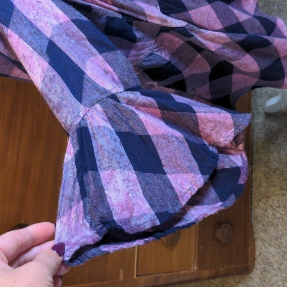 ONE World Live and Let Live FLANNEL Hi-Low swing tunic SZ 1X - Picture 5 of 13